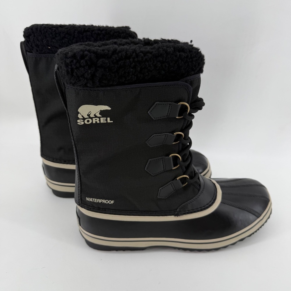 Sorel 1964 Pac Nylon WP Mens Black Ancient‎ Fossil Waterproof Winter Boots 12